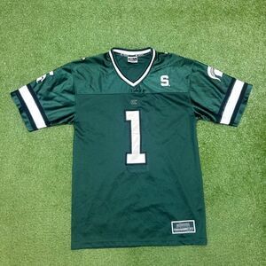 Michigan State Spartans Green White #1 Adult Size Medium Football Jersey MSU